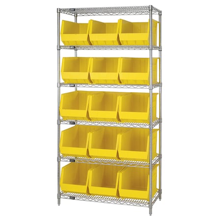 Quantum Storage Systems Giant Open Hopper Wire Shelving Systems WR6-260YL